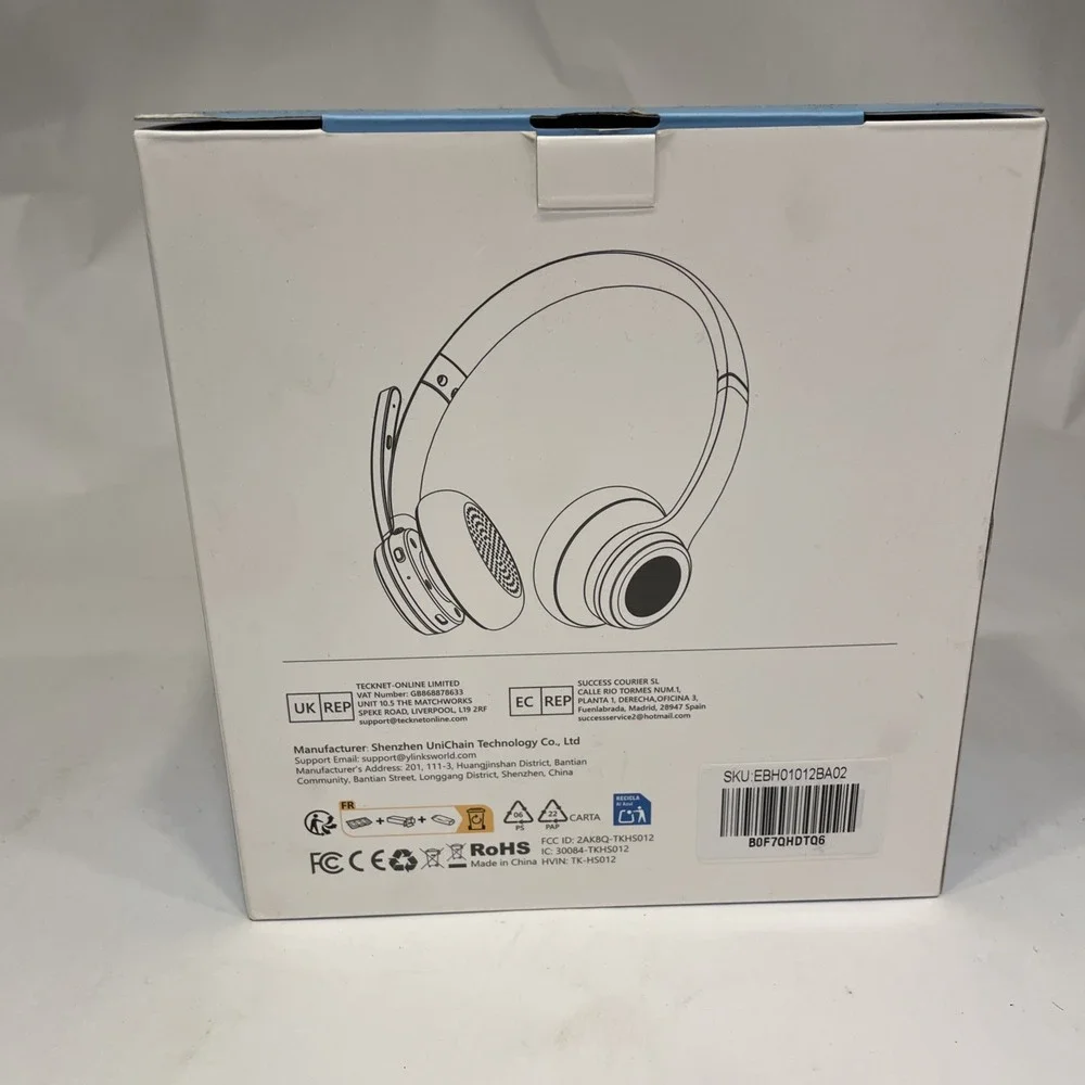TECKNET Wireless Rechargeable Bluetooth Headset Model TK-HS012 Black